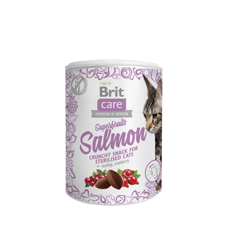 Brit Care Kızılcık Ve Kuşburnulu, Tahılsız, Somon Balıklı, Kıtır Kısırlaştırılmış Kedi Ödülü 100 gr