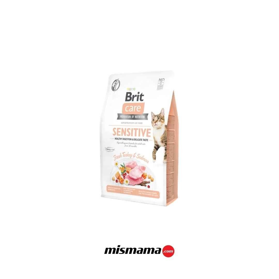 Brit Care Yetişkin Hassas Kediler İçin, Tahılsız, Hipoalerjenik, Taze Hindi Etli Ve Somonlu Kuru Mama 2 kg