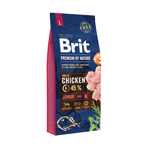 Brit Premium By Nature Büyük Irk Genç Köpekler İçin, Tavuk Etli Kuru Mama 15 kg