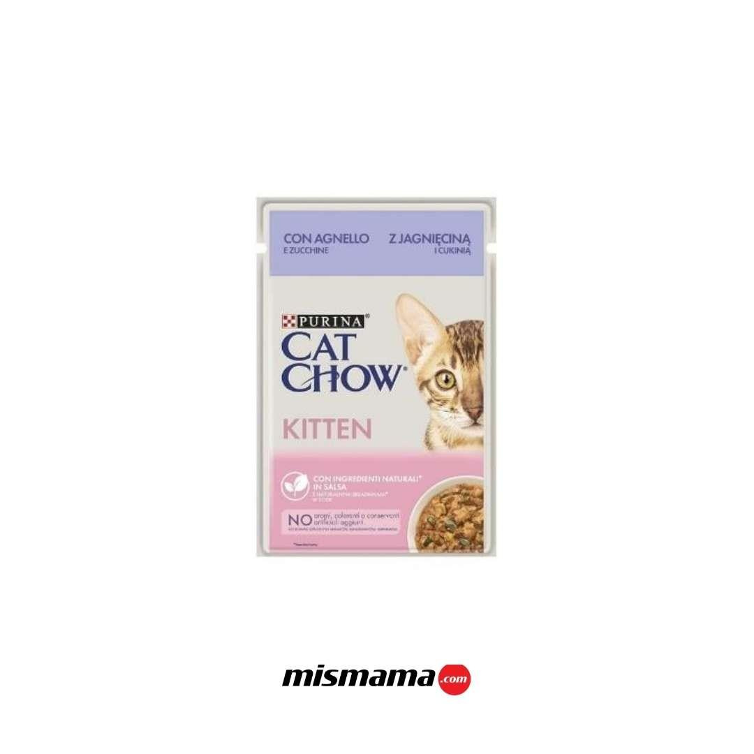 Cat Chow Pouch Sos İçinde Kuzu Etli ve Kabaklı Yavru Kedi Konservesi 85gr