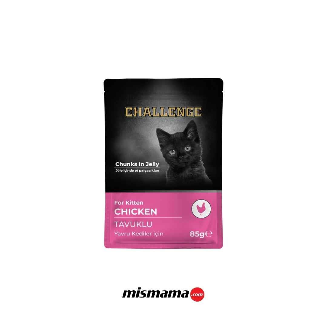 Challenge Pouch Jöle İçinde Parça Tavuklu Yavru Kedi Konservesi 85gr