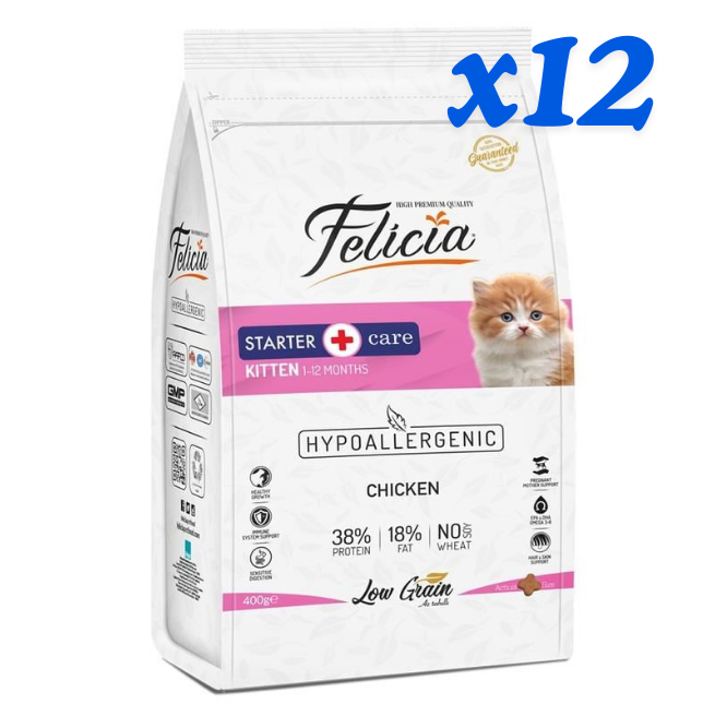 Felicia 400gx 12 Tavuklu-Hamsili Yavru HypoAllergenic Kedi Maması