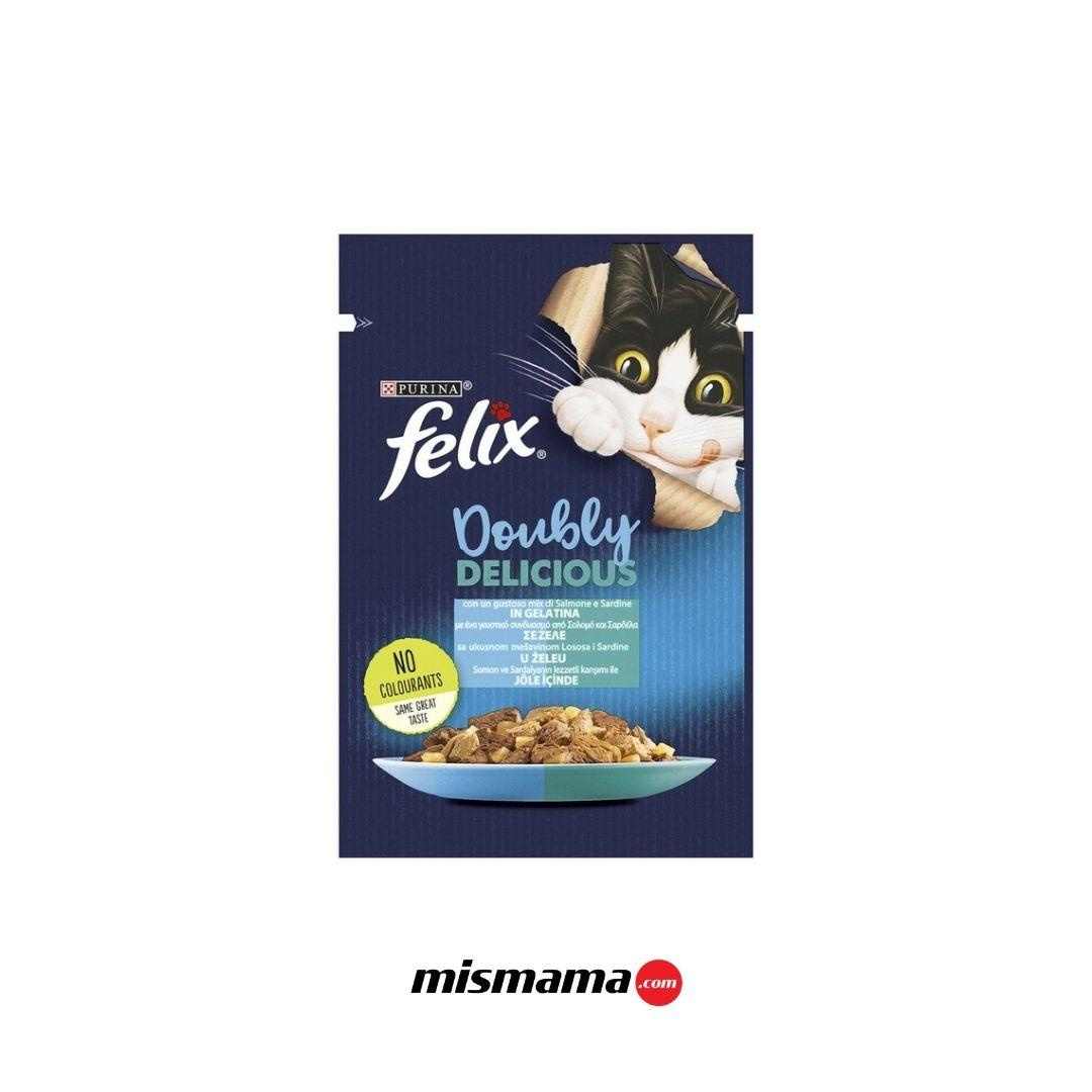 Felix Çifte Lezzet Somonlu ve Sardalyalı Yetişkin Kedi Konservesi 85gr ( 26 adet )