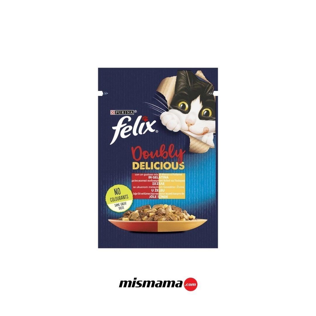 Felix Çifte Lezzet Tavuk ve Sığır Etli Yetişkin Kedi Konservesi 85gr 