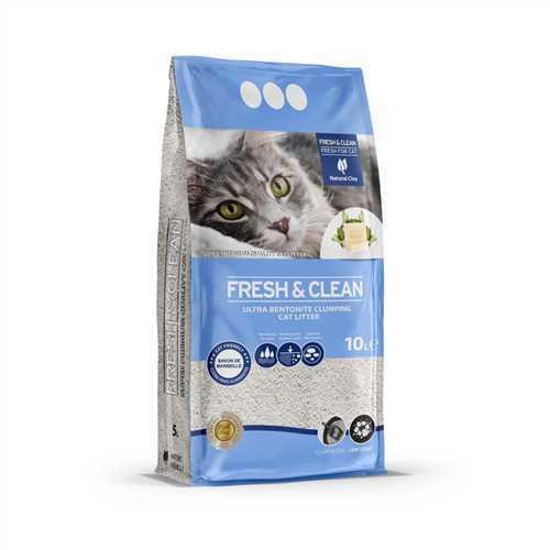 Fresh & Clean Ekstra Topaklanan Marsilya Sabunu Parfümlü Bentonit Kedi Kumu 10 lt
