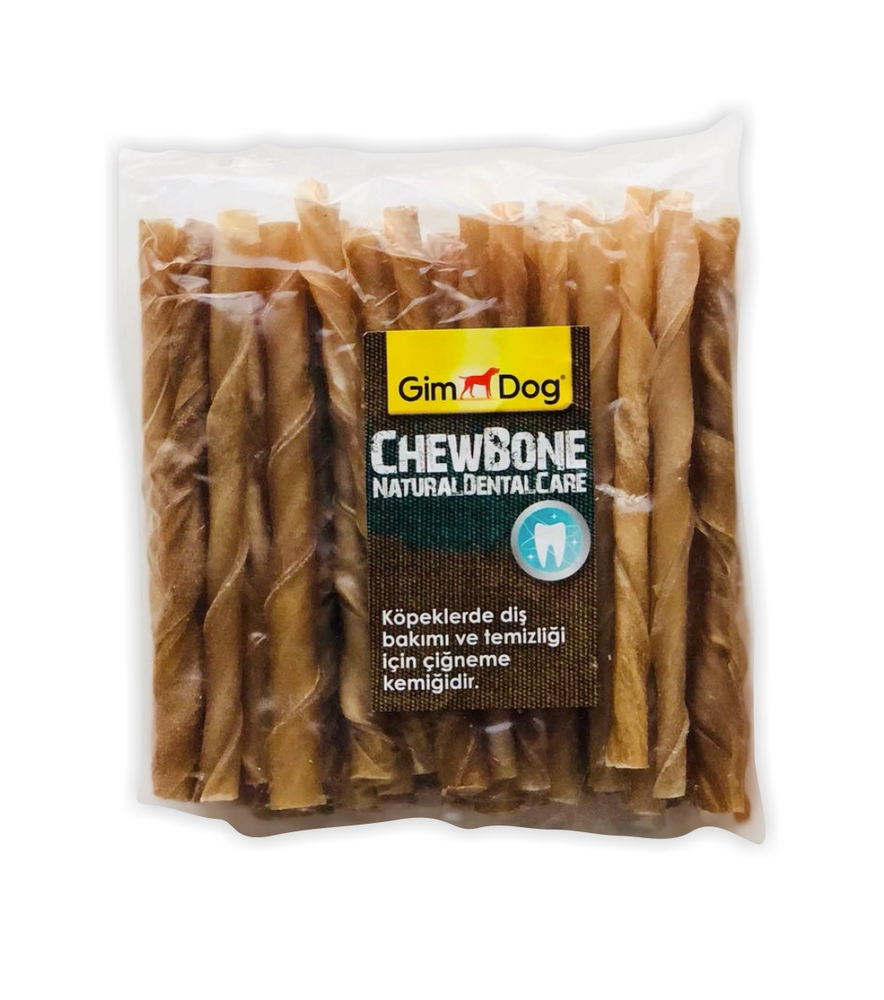 GimDog Köpek Kemiği Burgu Çubuk 6 gr 10 cm 50'li White