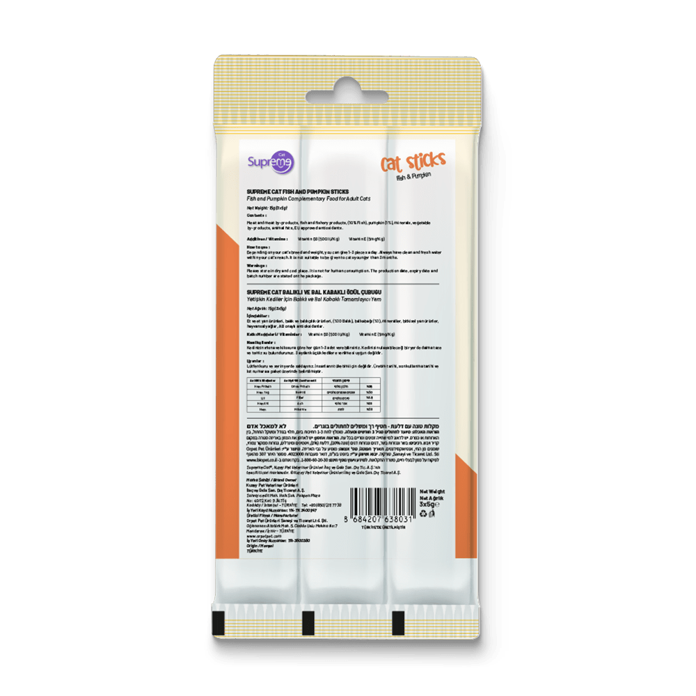 Kediler için Ton Balıklı ve Bal Kabaklı Ödül Çubuğu