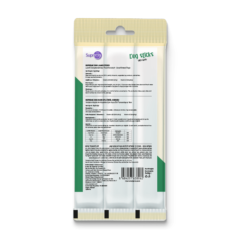 Köpekler için Kuzu Etli Ödül Çubuğu