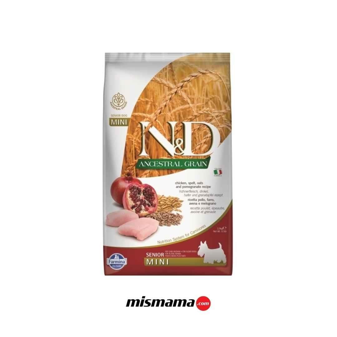 N&D Ancestral Grain Tavuklu ve Narlı Küçük Irk Ata Tahıllı Yaşlı Köpek Maması 2,5kg