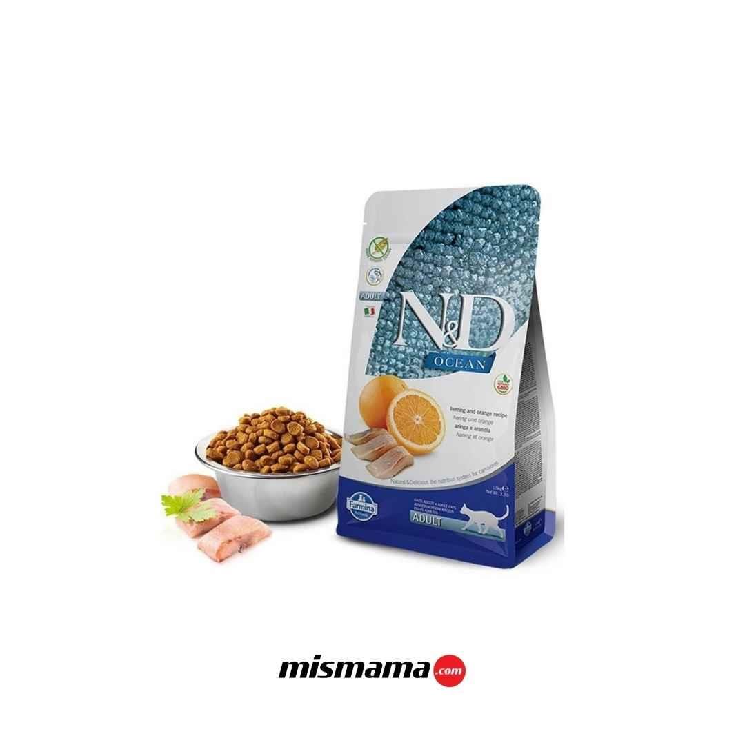 N&D Ocean Balıklı Portakallı Tahılsız Yetişkin Kedi Maması 1.5 Kg