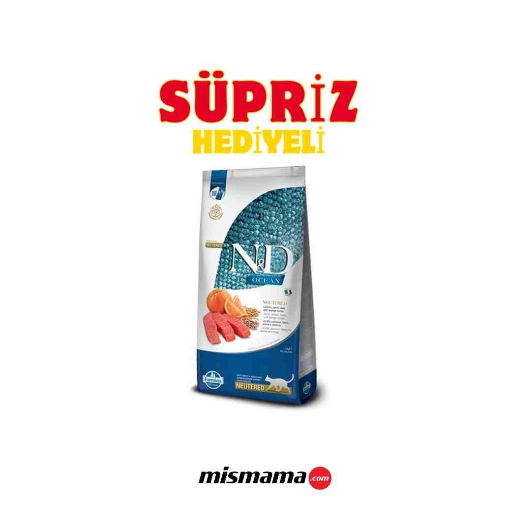 N&D Ocean Somonlu ve Portakallı Ata Tahıllı Kısırlaştırılmış Kedi Maması 10kg