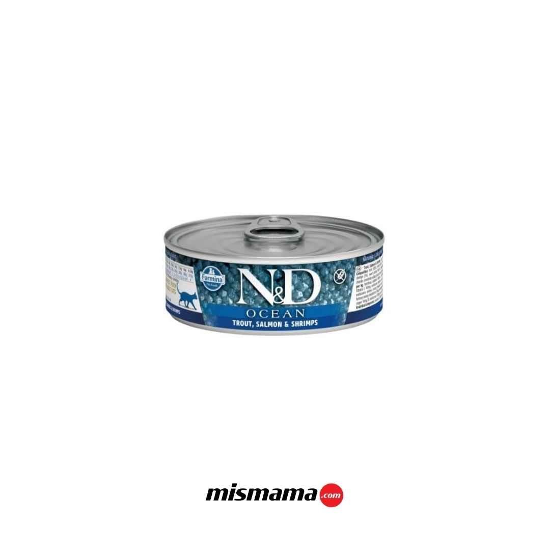 N&D Ocean Ton Balıklı Somonlu Tahılsız Yetişkin Kedi Konservesi 70gr
