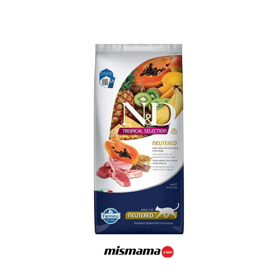 N&D Tropical Selection Kuzu Etli ve Tropikal Meyveli Kısırlaştırılmış Kedi Maması 10kg