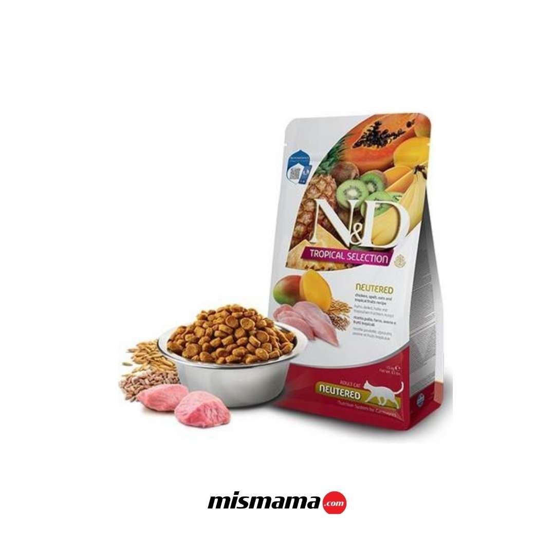 N&D Tropical Selection Tavuklu ve Tropikal Meyveli Kısırlaştırılmış Kedi Maması 10 kg