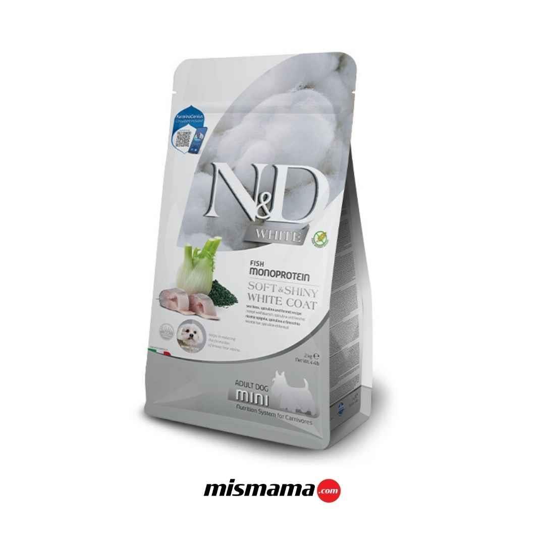 N&D White Levrek Spirulina ve Rezeneli Küçük Irk Yetişkin Köpek Maması 2kg