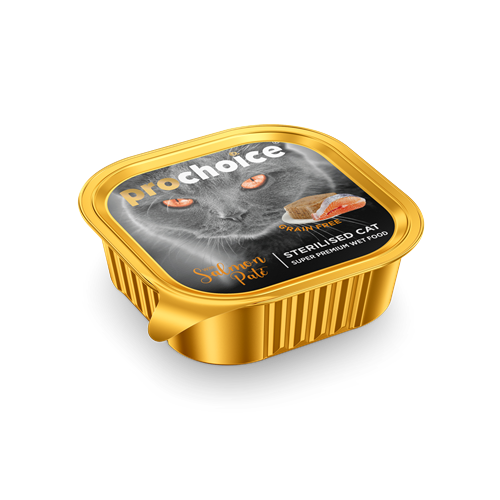 Prochoice Kısırlaştırılmış Kediler İçin, Tahılsız, Somon Balıklı Ezme 100 gr