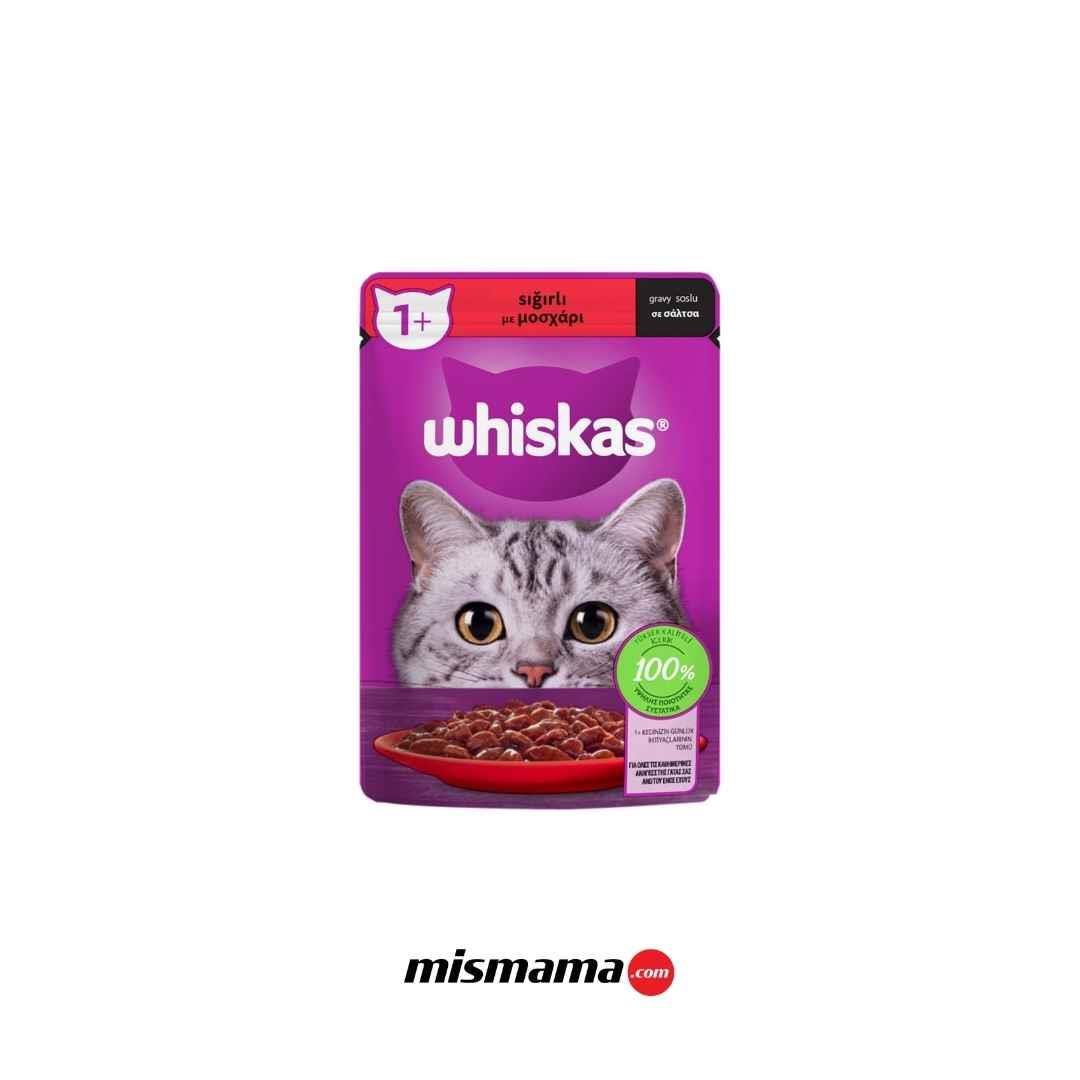 Whiskas Pouch Sos İçinde Sığır Etli Yetişkin Kedi Konservesi 85gr