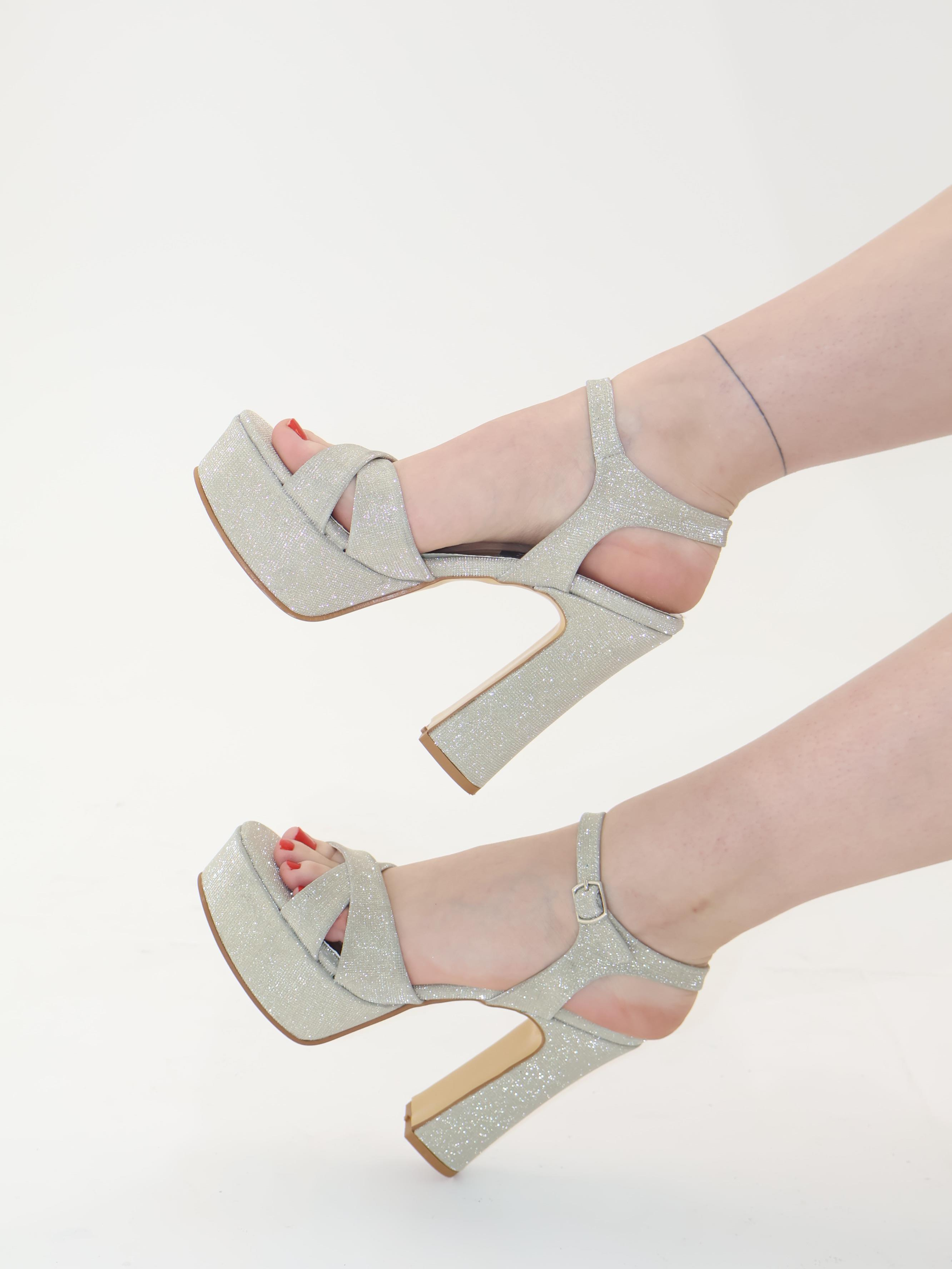 Helena Duble Platform Çapraz Gold