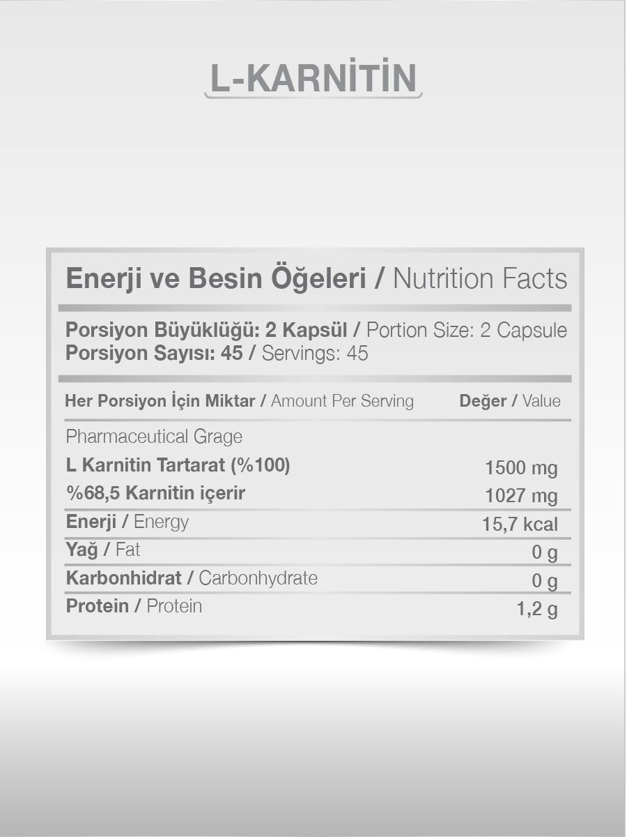 PAZUPAZU L-KARNİTİN 1500 mg 90 KAPSÜL