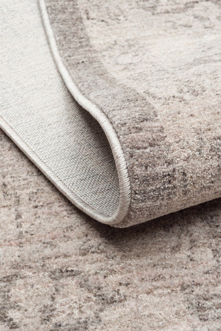 Asır Serisi Gri Vintage Eskitme Desenli Modern Yumuşak Dokulu Makine Halısı Halısı SHR01 Grey