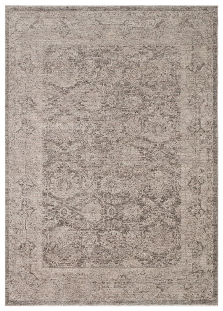 Asır Serisi Gri Vintage Eskitme Desenli Modern Yumuşak Dokulu Makine Halısı Halısı SHR01 Grey