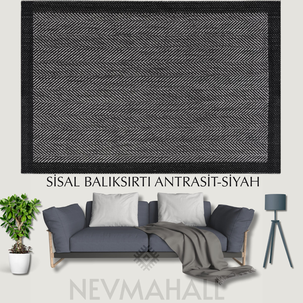 Balık Sırtı Antrasit-Siyah