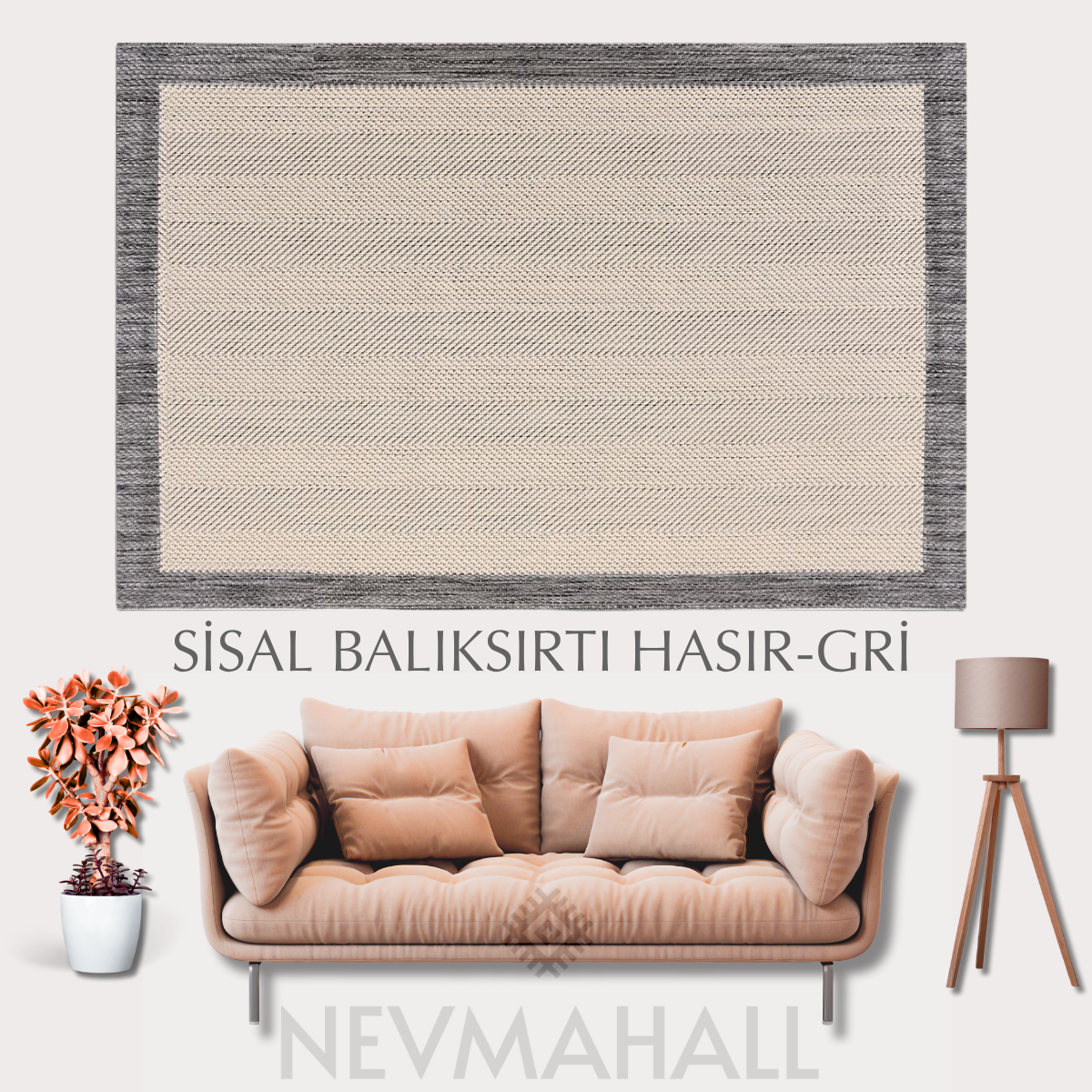Balık Sırtı Hasır Gri