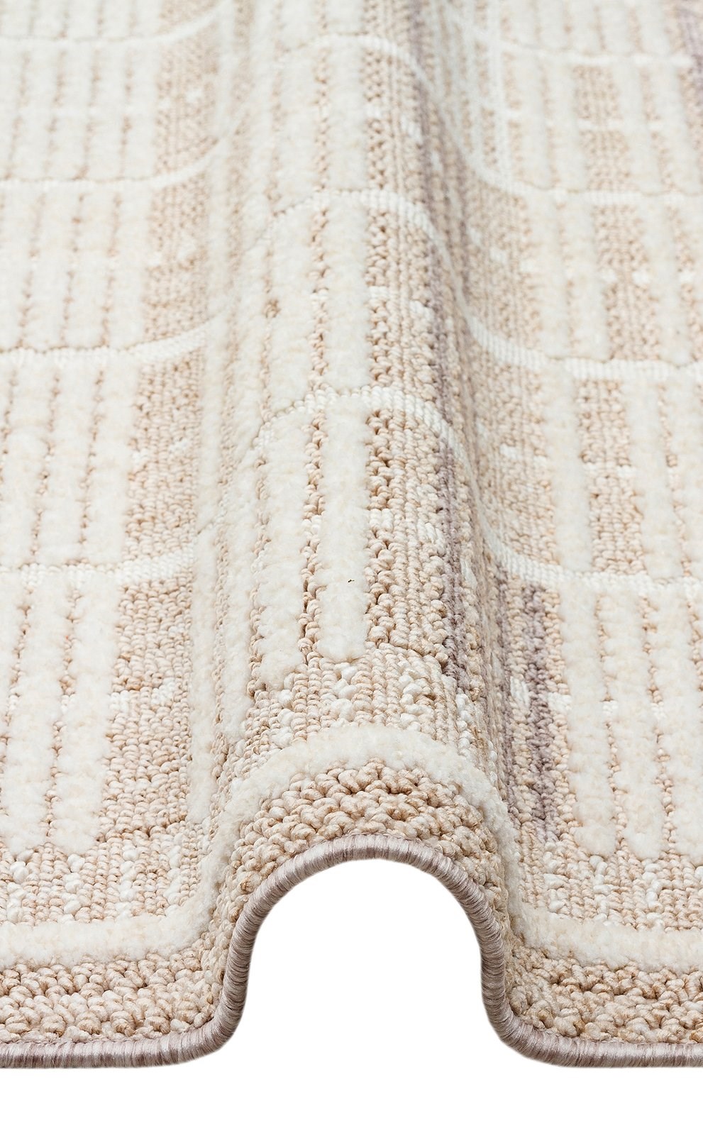 Bukle Dokuma Antialerjik Toz Çıkarmaz Yumuşak Dokulu Salon Halısı Joy Serisi Bej Gri JOY-04-BEIGE-GREY