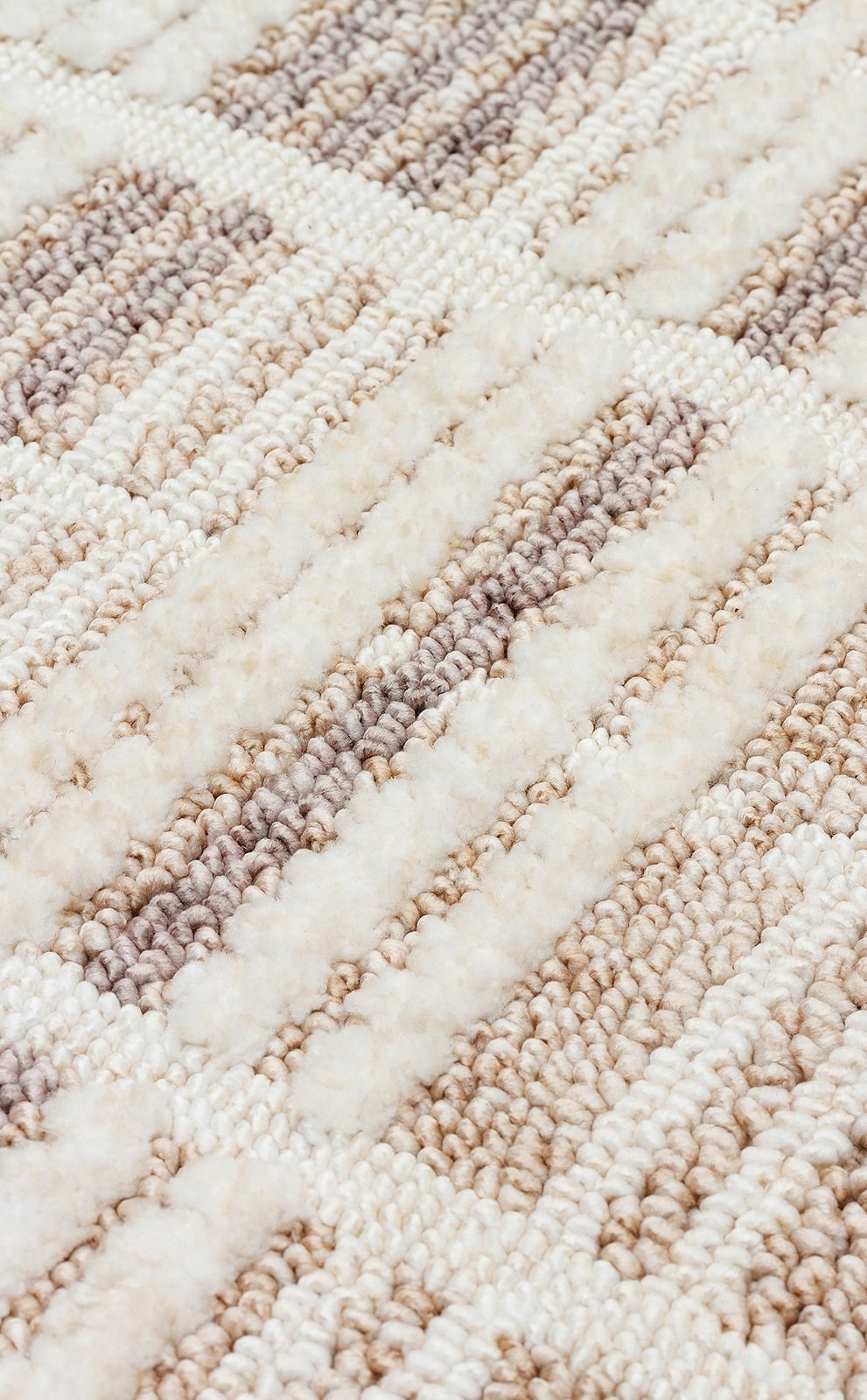 Bukle Dokuma Antialerjik Toz Çıkarmaz Yumuşak Dokulu Salon Halısı Joy Serisi Bej Gri JOY-04-BEIGE-GREY