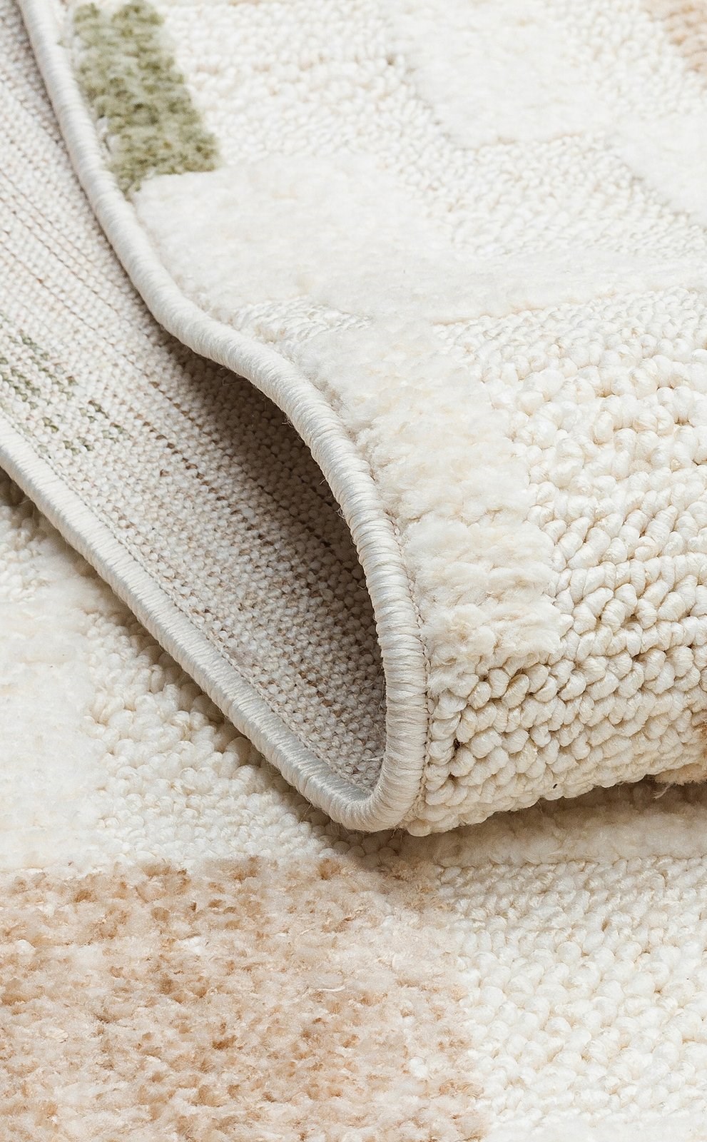 Bukle Dokuma Antialerjik Toz Çıkarmaz Yumuşak Dokulu Salon Halısı Joy Serisi Yeşil Bej JOY-02-GREEN-BEIGE