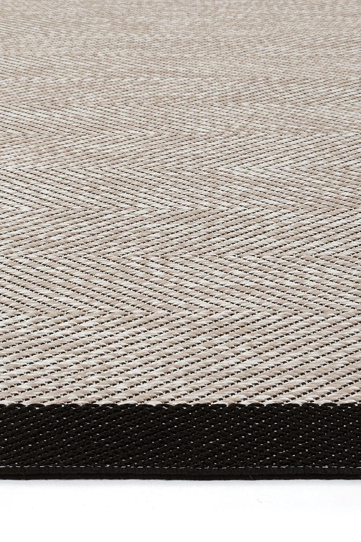 Çerçeve Detaylı bej siyah Yumuşak Sisal Halı