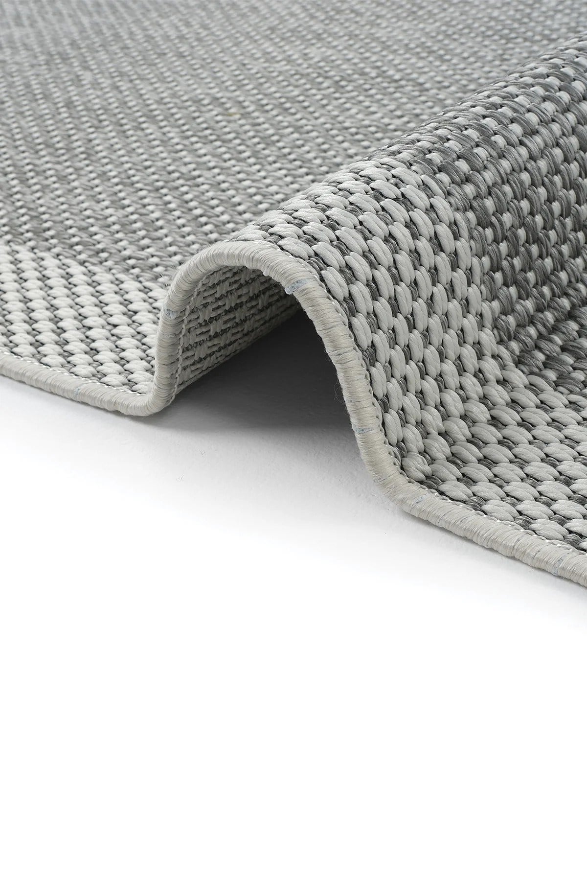 Çerçeve Detaylı GriKrem Yumuşak Sisal Halı