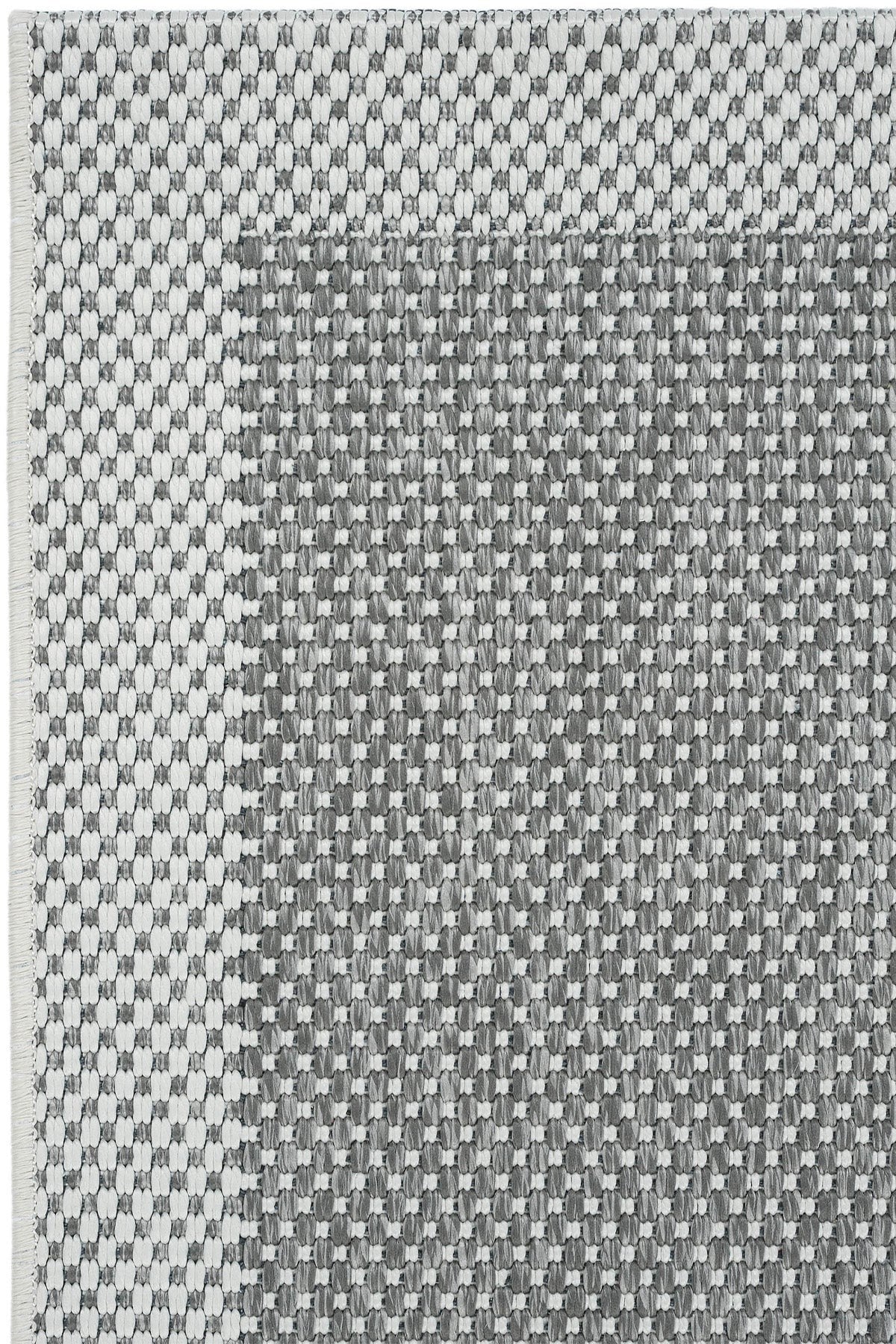 Çerçeve Detaylı GriKrem Yumuşak Sisal Halı