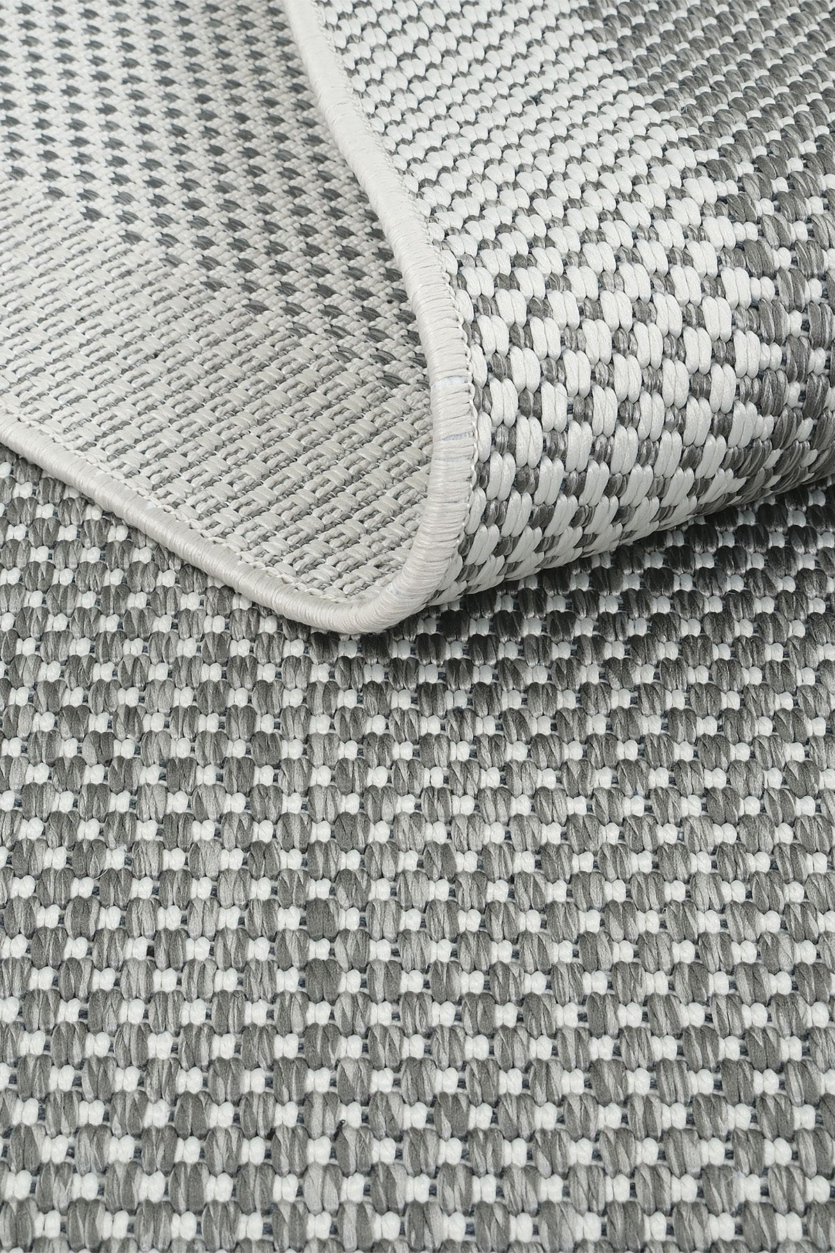 Çerçeve Detaylı GriKrem Yumuşak Sisal Halı