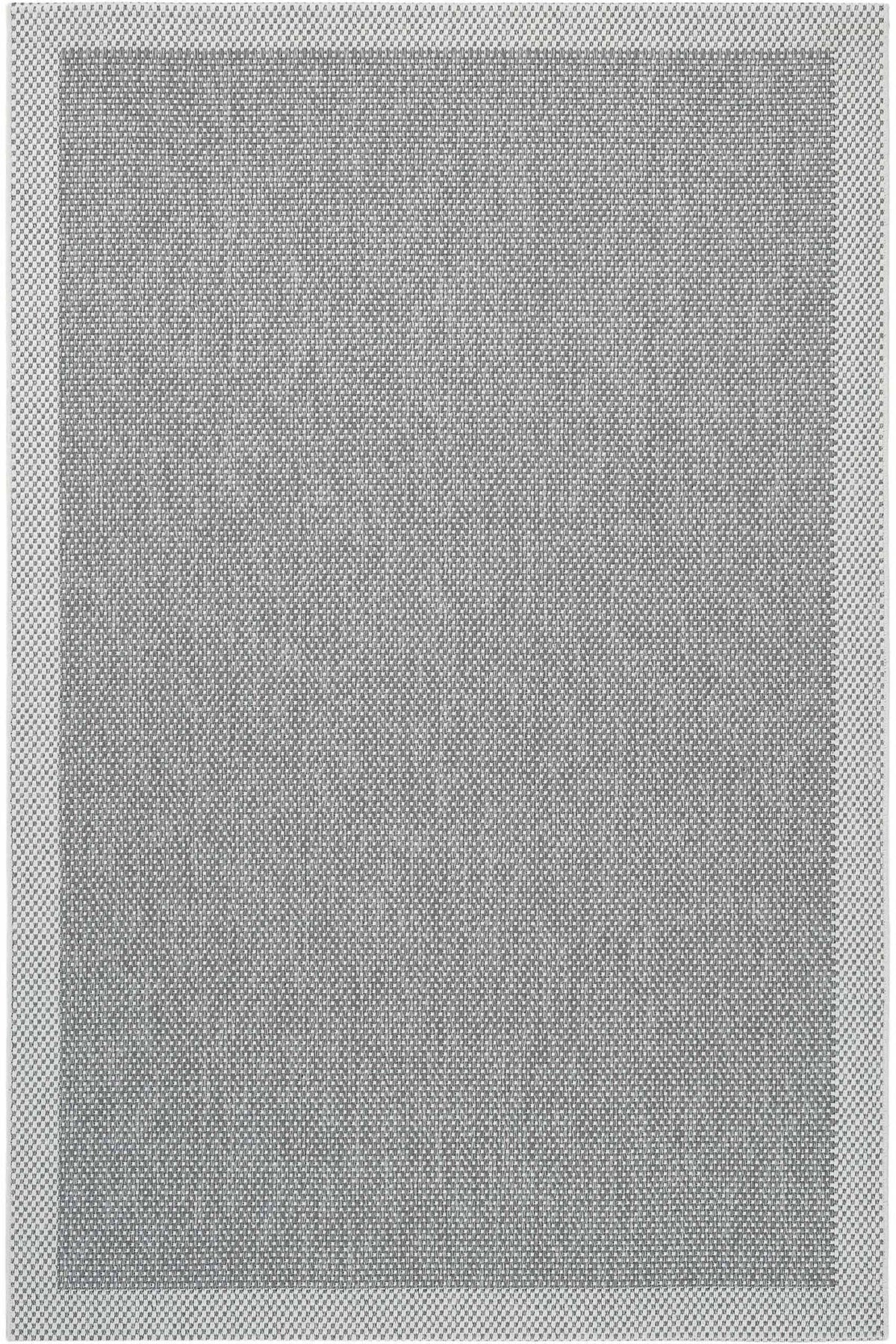 Çerçeve Detaylı GriKrem Yumuşak Sisal Halı