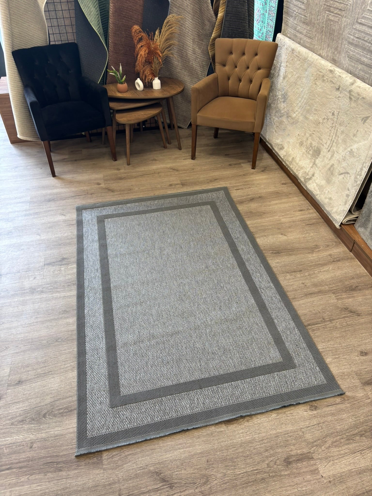 Kaymaz Taban Wool Bukle Sisal 8001 Antrasit 
