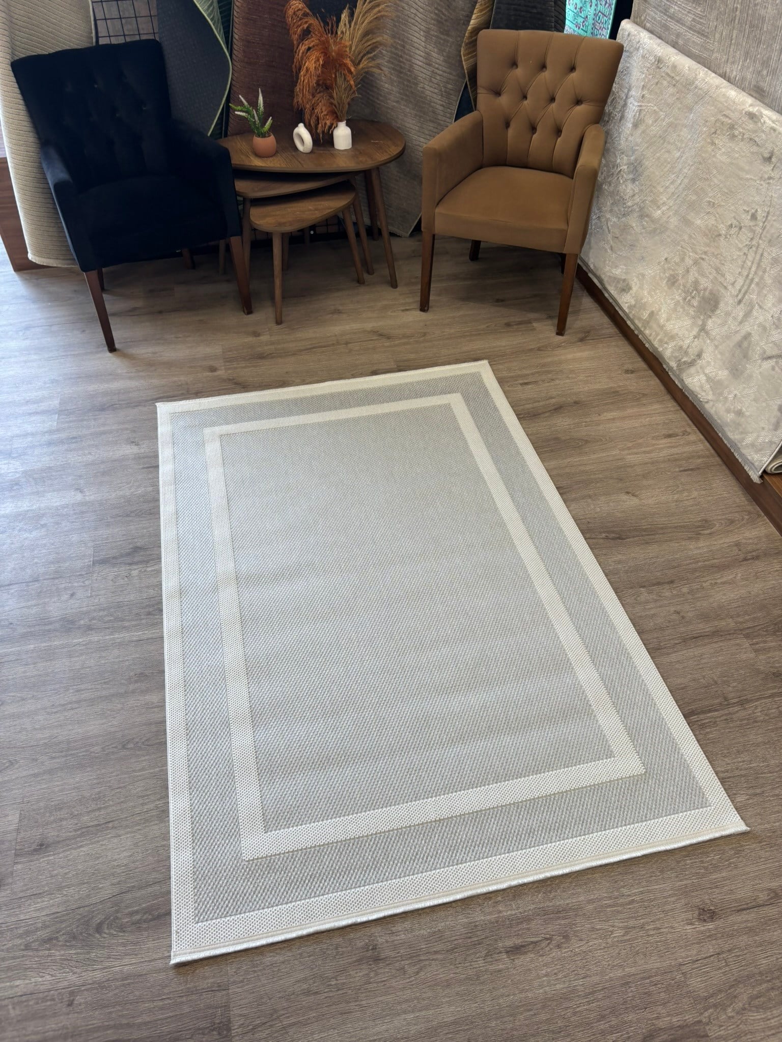 Kaymaz Taban Wool Bukle Sisal 8001 Gri Krem
