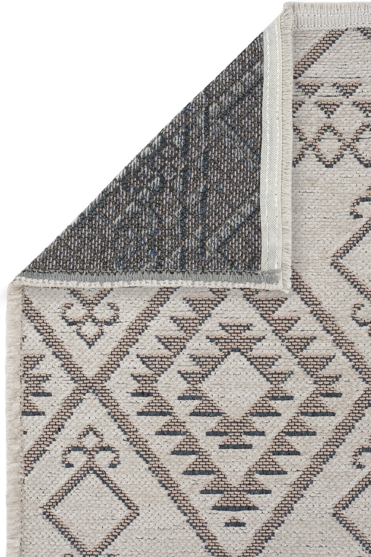 Makinede Yıkanabilir Kaymaz Taban Antialerjik İskandinav Desenli Kilim Serisi Garden Vizon
