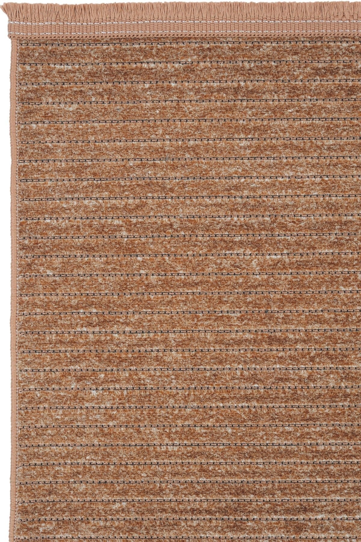 Makinede Yıkanabilir Kaymaz Taban Antialerjik Kilim Serisi Çizgi Turuncu