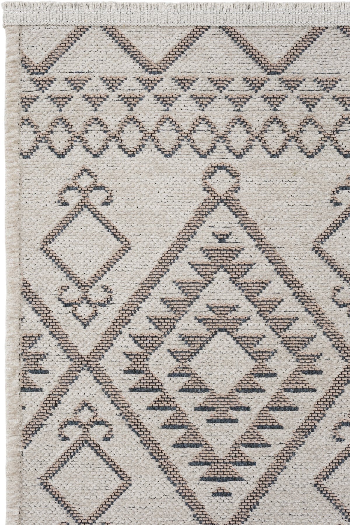 Makinede Yıkanabilir Kaymaz Taban Antialerjik İskandinav Desenli Kilim Serisi Garden Vizon