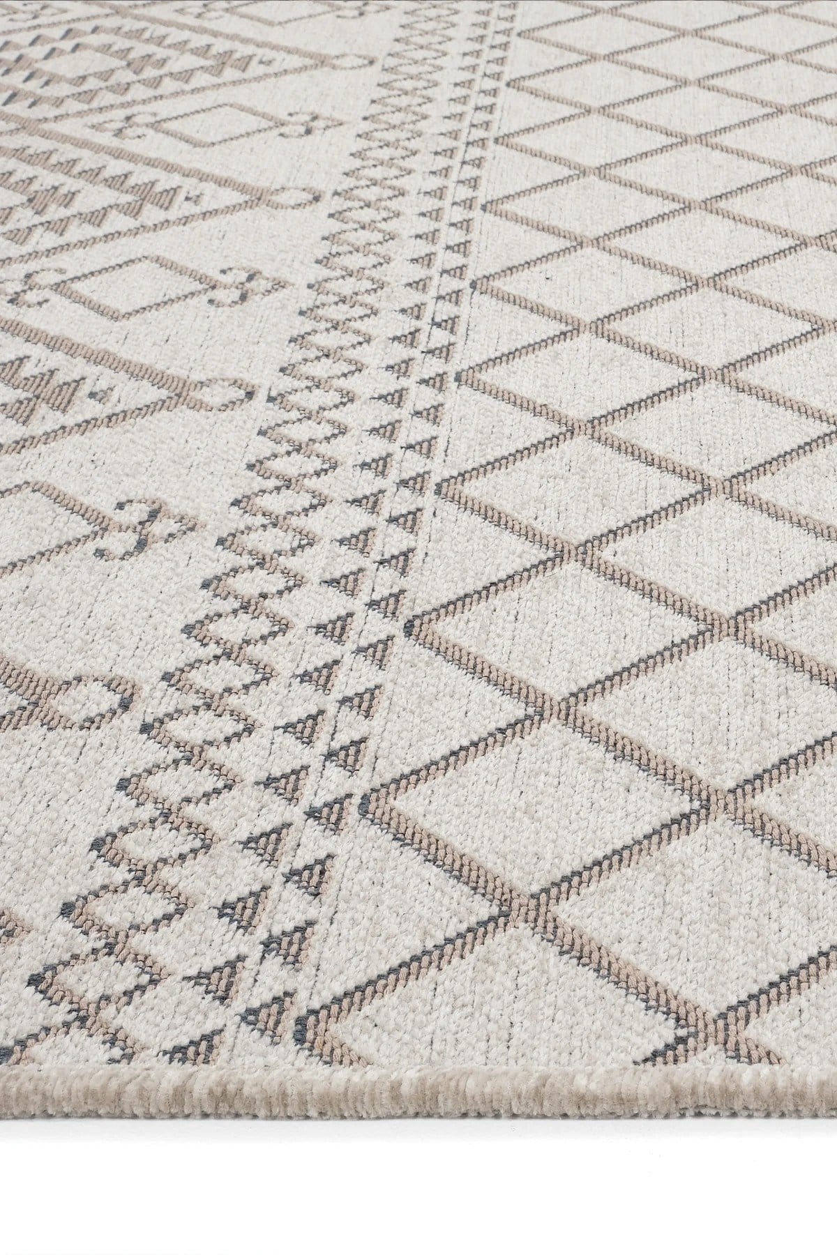 Makinede Yıkanabilir Kaymaz Taban Antialerjik İskandinav Desenli Kilim Serisi Garden Vizon