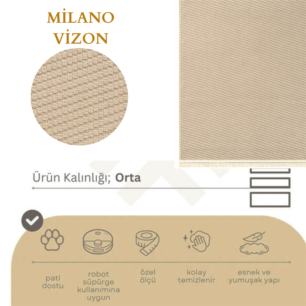 Milano Düz Vizon