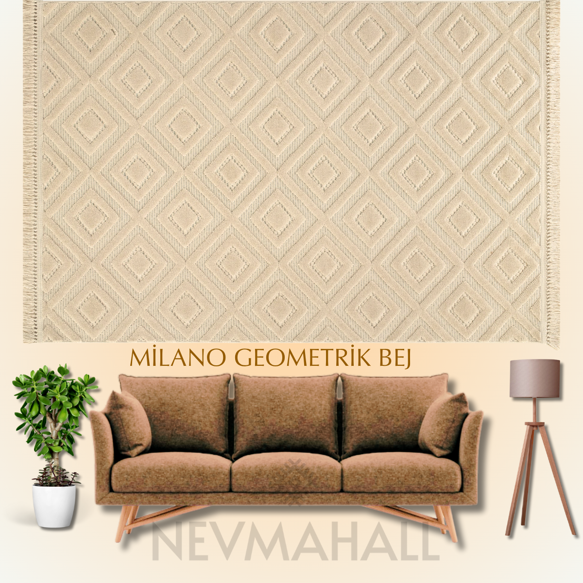 Milano Geometrik Bej