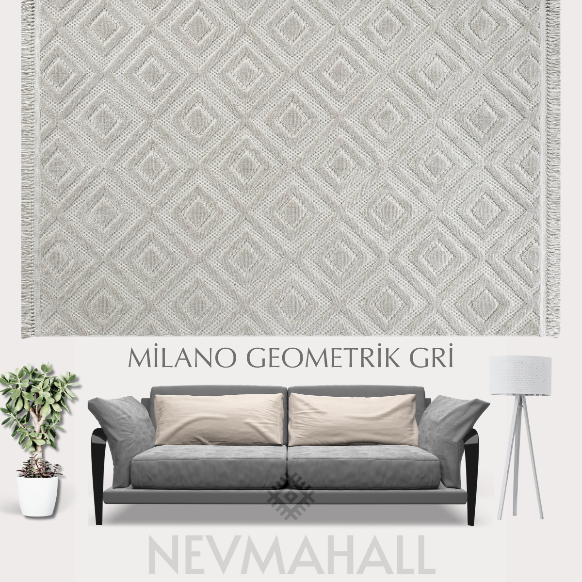 Milano Geometrik Gri