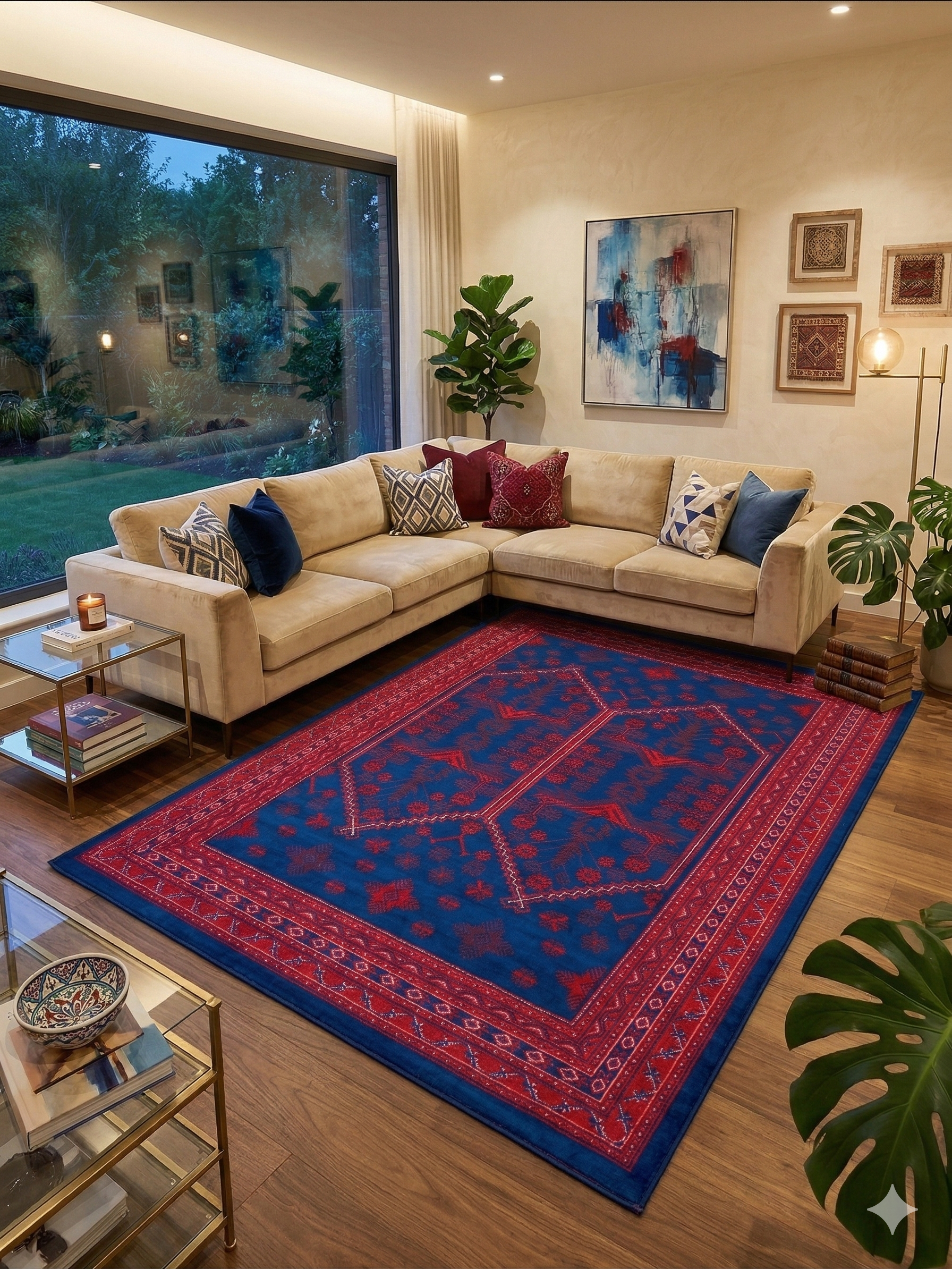 Miras 01 Orjinal Modern Renkli Afgan Halısı