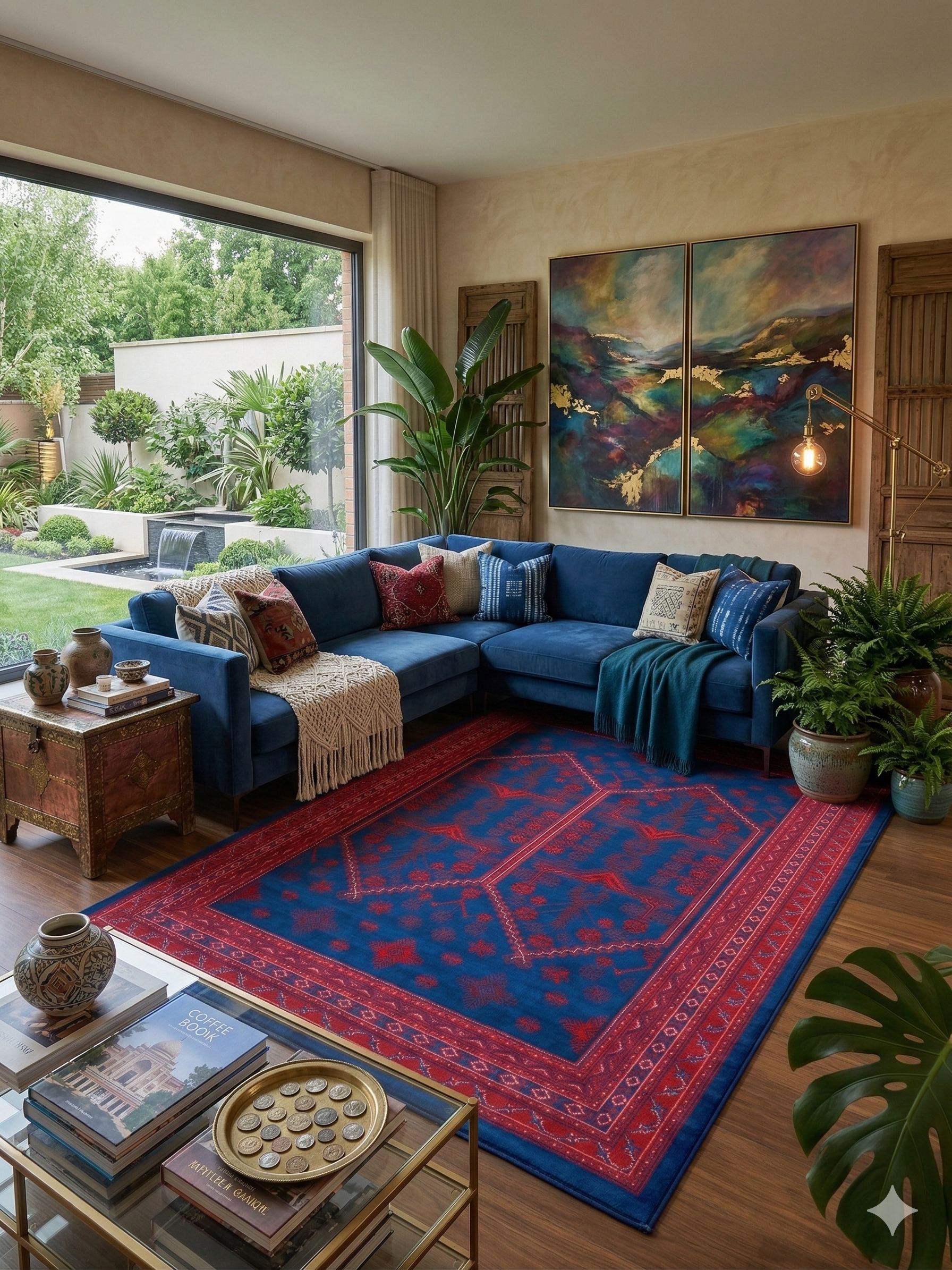 Miras 01 Orjinal Modern Renkli Afgan Halısı