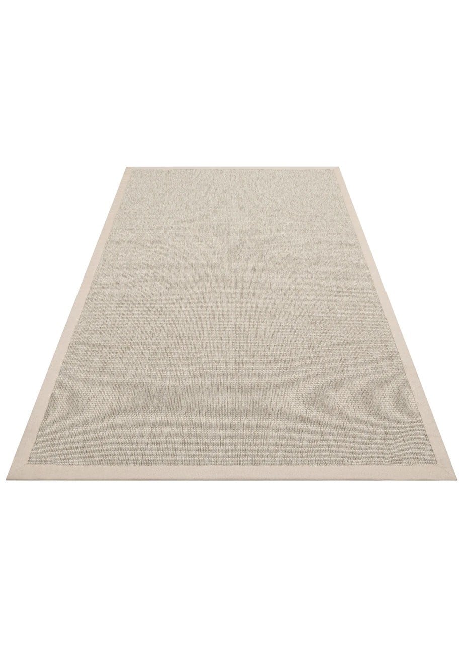Modern Tasarımlı  Sisal Bej Kumaş Bordür Halı vnt 2703