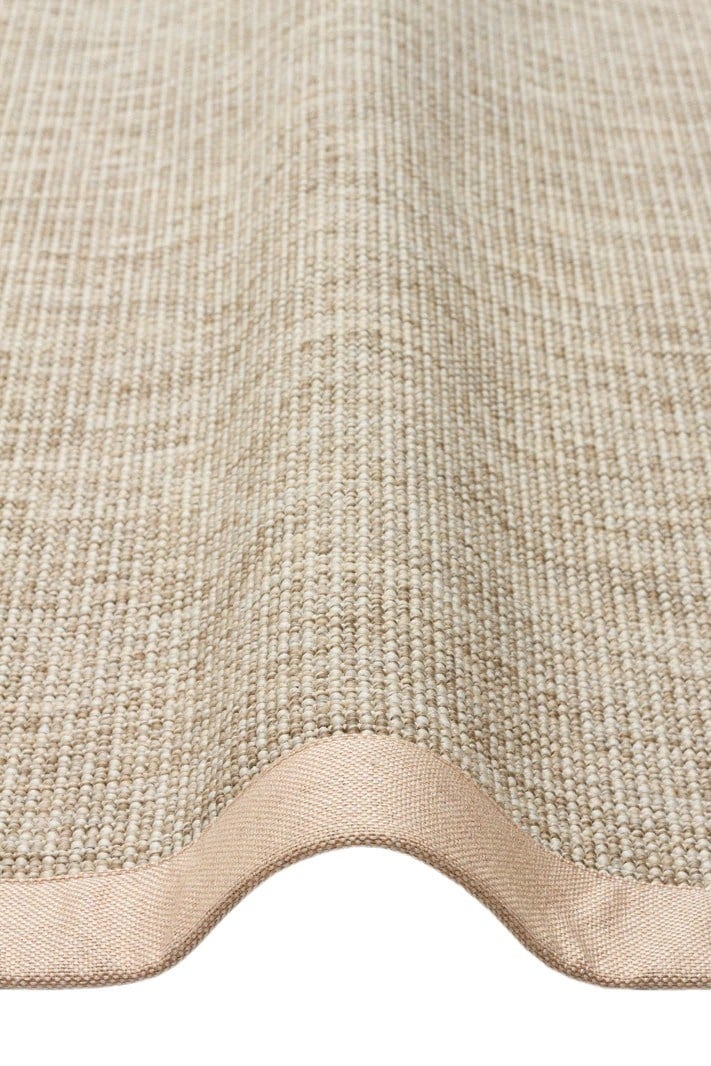 Modern Tasarımlı  Sisal Bej Kumaş Bordür Halı vnt 2703