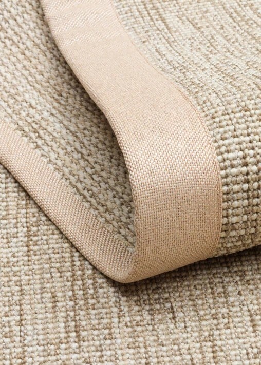 Modern Tasarımlı  Sisal Bej Kumaş Bordür Halı vnt 2703