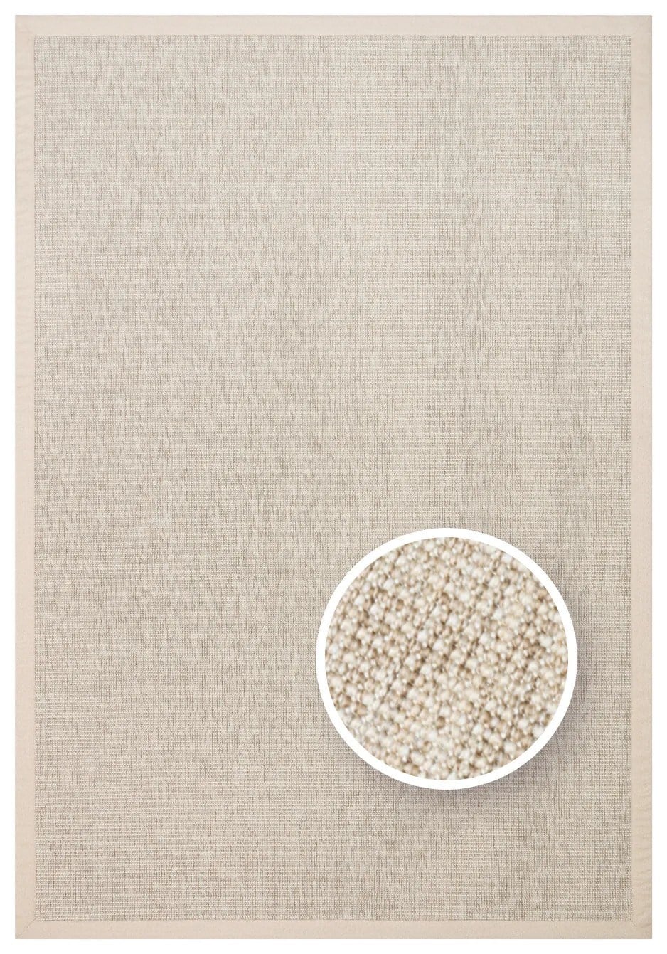 Modern Tasarımlı  Sisal Bej Kumaş Bordür Halı vnt 2703